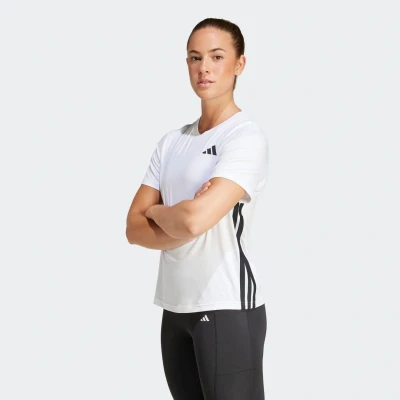 Afbeelding van adidas Performance Train Essentials 3STRIPES Workout Sport Tshirt, Dames, Maat: Large, White/black