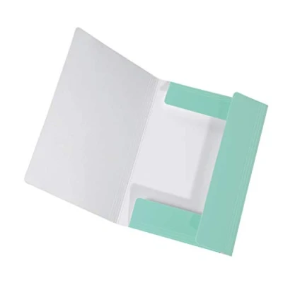 Afbeelding van Origineel Falken PastellColor map. Gemaakt van extra stevig karton met 3 flappen en elastiek voor DIN A4 Pastelkleur Mint_groen Opbergmap tekenen op school.