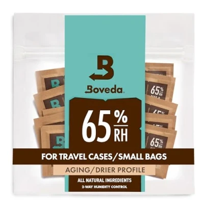 Afbeelding van Boveda voor sigaren/tabak 65% RV 2 way vochtregeling Maat 8 gebruik bij tot 5 sigaren Gepatenteerde technologie humidors Hersluitbare zak met 10 stuks