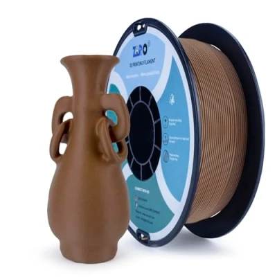 Afbeelding van ZIRO Matte PLA Filament 1.75mm, 1KG 3D Printer Filament, High Toughness PLA, Dimensional Accuracy +/ 0.03mm, Chocolate