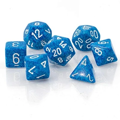 Afbeelding van Polydice 7 Dobbelstenenset Water Speckled