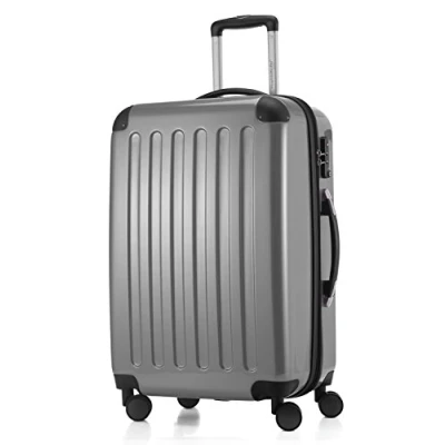 Afbeelding van HAUPTSTADTKOFFER Alex harde koffer met 4 dubbele wielen, trolleykoffer, uitbreidbare reiskoffer, TSA, 65 cm, 74 liter, zilver