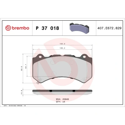 Afbeelding van Brembo Remblokset P 37 018