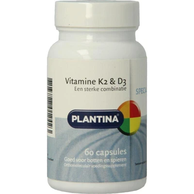Afbeelding van Plantina Vitamine K2 en D3, 60 capsules