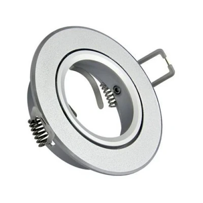 Afbeelding van Inbouw spot GU10 aluminium rond armatuur geborsteld zilver/zilver 95mm