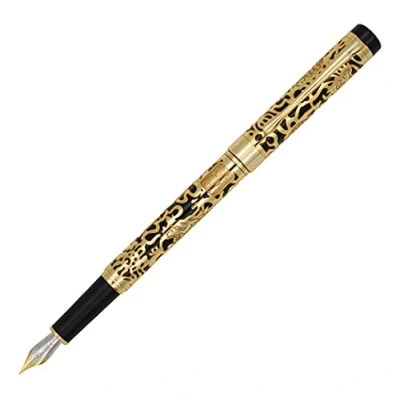 Afbeelding van Geavanceerde Vulpen Jinhao 5000 Dragon Year Golden met Zwart