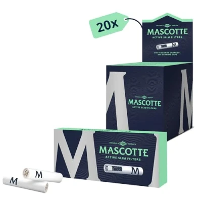 Afbeelding van Mascotte® Active Slim Filter 10 x 20 doosjes Actieve Koolfilters met Keramiek 6mm 200 Filtertips