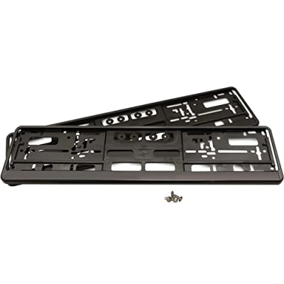 Afbeelding van ETopio Kentekenplaathouders, 2 stuks, incl. 4 schroeven, kentekenplaathouder voor EU kentekenplaat 520 mm x 110 mm, premium kentekenplaathouder, autohouder, zwart