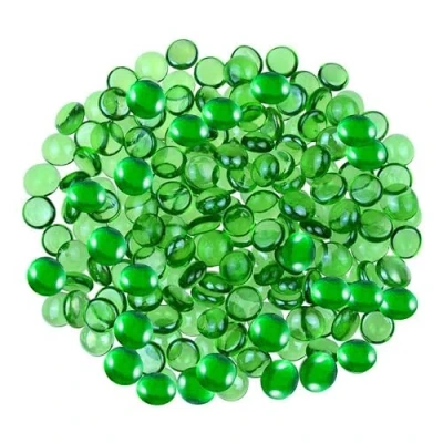 Afbeelding van ARSUK Decoratieve glazen kiezelstenen kralen, afgeronde edelstenen, plat marmer, vaasvulling, vuur kunstmatige kristallen edelstenen voor aquarium, mozaïek tegels, vazen, ambacht, tuin bloempot (80