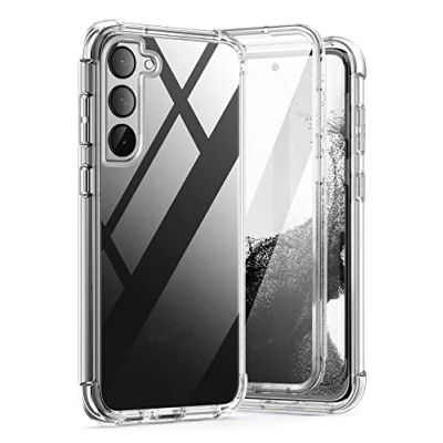 Afbeelding van SURITCH Transparant hoesje voor de Samsung Galaxy S23 【Ingebouwde schermbeschermer】 360 Full Body Hybride Bescherming Harde PC+Zachte TPU Rubber Bumper Robuuste Case Protector Cover