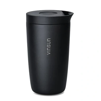 Afbeelding van Vinsun Thermosbeker Koffie to go 350ml Roestvrij Stal, Dubbelwandig geïsoleerd, Lekvrije Reisbeker voor Warme en Koude Dranken Koffiebeker met Quick Press sluiting