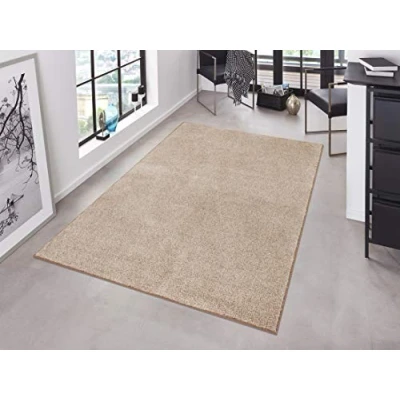 Afbeelding van Modern Effen Vloerkleed Pure Taupe/crème 80x150 Cm