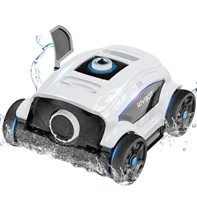 Afbeelding van WYBOT zwembadrobot, draadloze zwembadstofzuiger met dubbele aandrijfmotor, 130 minuten standalone werking, stofzuiger voor bovengronds/buitenzwembad tot 100㎡ (wit)