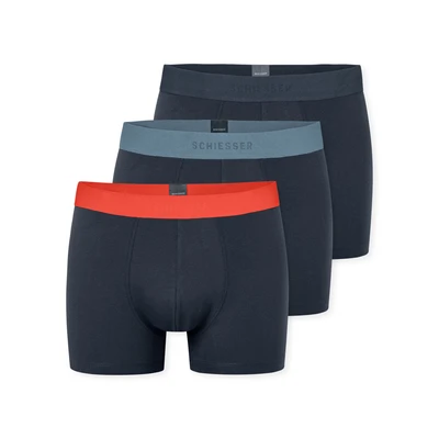 Afbeelding van Schiesser Short Heren 3 stuks Organic Cotton geweven elastische tailleband meerkleurig 95/5