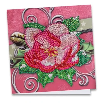 Afbeelding van Ideen mit Herz, Diamond Painting wenskaart, strass editie, 16 x cm, 370 g/m², inclusief steentjes, envelop &amp; gereedschap (kerstroos)