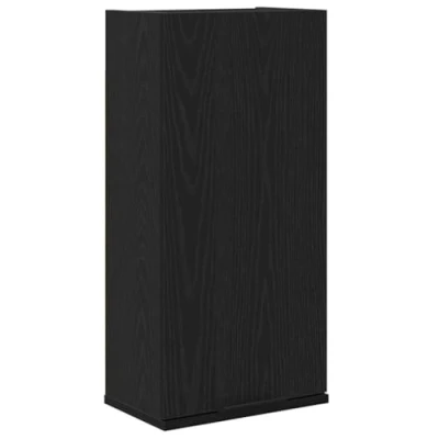 Afbeelding van Wandkast 32x20x67 cm bewerkt hout zwart eikenkleurig