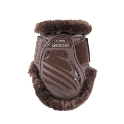 Afbeelding van Vegan Sheepskin young horse fetlock boots bruin/wol bruin L