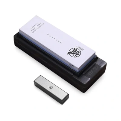 Afbeelding van MITSUMOTO SAKARI Japanse Messenslijpstenen, Keuken 2000/6000 Grove en Fijne Precisie Slijpsteen, Professionele Messenslijper met TPR Rubber Antislip Basis