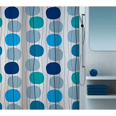Afbeelding van Spirella Mobiel Blauw Douchegordijn, Polyester 180 cm x 200