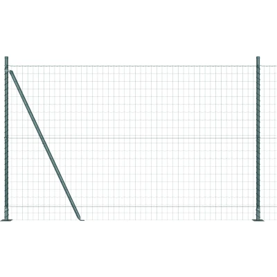 Afbeelding van vidaXL Euro Hek met 7 Flanged Posts 1.6x10 m Gegalvaniseerd Staal
