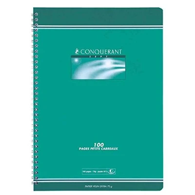 Afbeelding van Conquerant 100102398 schrijfblok &amp; schrift A4 100 vel Rood, Groen, Geel, Blauw