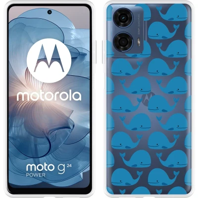 Afbeelding van Cazy Hoesje geschikt voor Motorola Moto G04/G04s/G24/G24 Power Whales