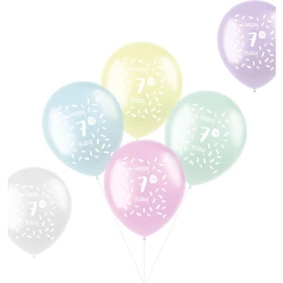 Afbeelding van Folat Ballonnen Pastel 7 Jaar 33 cm 6 stuks