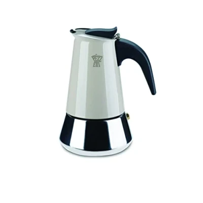 Afbeelding van Pezzetti Italiaanse espressomaker koffiemaker 10 kops roestvrijstaal inductie gas elektrisch percolator grijs