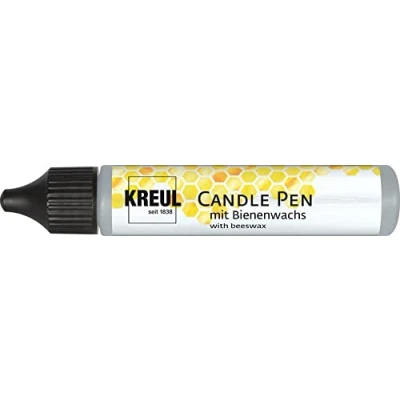 Afbeelding van KREUL 49713 Kaarsenpen, zilver, 29 ml, kaarsenpen met fijne schilderpunt, verf bijenwas voor het decoreren &amp; beschilderen van kaarsen