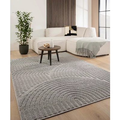Afbeelding van Scandinavisch Vloerkleed Arc Curve Lichtgrijs 80x150 Cm