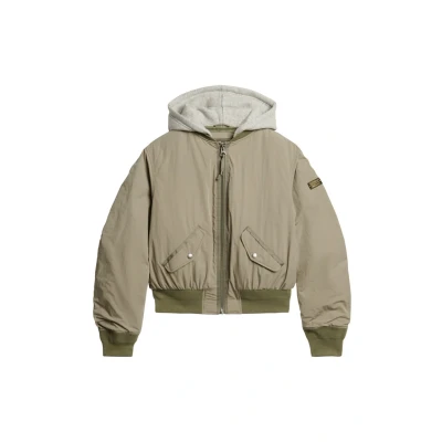 Afbeelding van Superdry Vrouwen MA1 bomberjack met Capuchon Khaki Grootte: 38