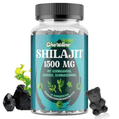 Afbeelding van Shilajit Sea Moss en Ashwagandha Gummies 1500mg, Verrijkt met 60% Fulvinezuur 85+ Sporenelementen, Complex Hoge Sterkte, Handiger dan Hars, Veganistisch