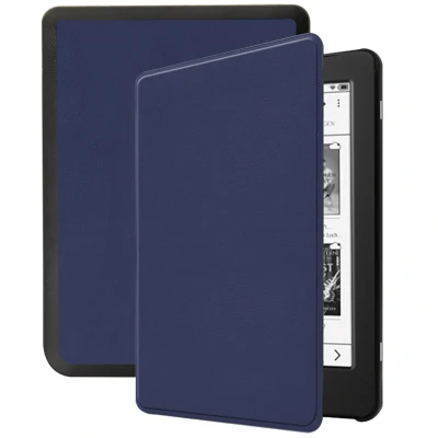 Afbeelding van Tolino Page 2 Hoes: iMoshion Slim Hard Case Bookcase Donkerblauw Kunstleder E Reader Hoezen