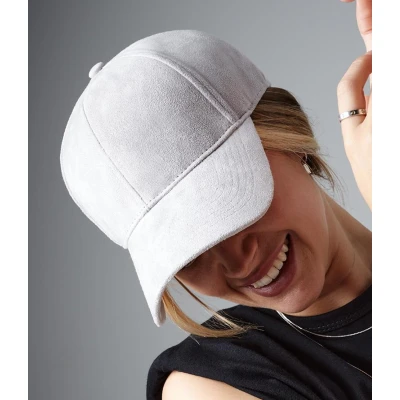 Afbeelding van Suede Panel Cap ‘Beechfield’ Wit One Size