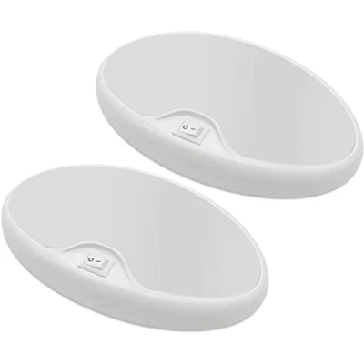 Afbeelding van Dream Lighting 2X 12v LED Plafondlamp voor Camper Caravan Boot Binnenverlichting met Schakelaar IP44 4,2W 3500K Warm Wit Verlichting Lamp Camperverlichting DC 12volt