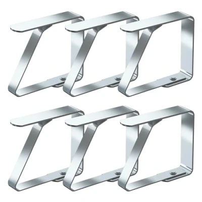 Afbeelding van Blooven Tafelkleedklemmen, Tafelklemmen Roestvrij Staal Tafelklem Tafelkleed Klemmen Zilverkleurig (5,5 cm x 6 stuks)