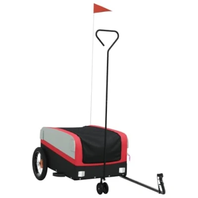 Afbeelding van vidaXL Fietstrailer 30 kg ijzer zwart en rood