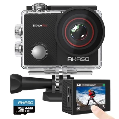 Afbeelding van AKASO EK7000 Pro 4K actiecamera met 64GB microSDXC geheugenkaart