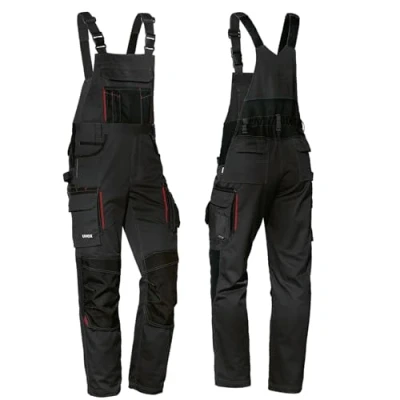 Afbeelding van Uvex Tune up lange werkbroek voor heren, tuinbroek met kniezakken, zwart/rood, 42