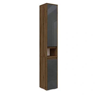Afbeelding van Vicco Badkamerkast &quot;Majest&quot;, Antraciet Hoogglans/Walnoot, 30.2 x 191.5 cm