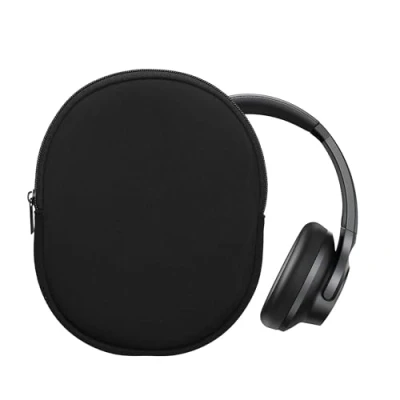 Afbeelding van kwmobile hoes geschikt voor headset / Overear headphone 24 x 19 cm Beschermhoes in zwart Van neopreen