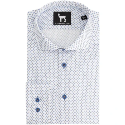 Afbeelding van Gents Blumfontain wieber print beige blauw Maat 3XL
