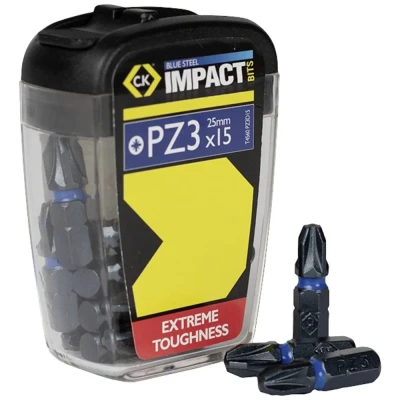 Afbeelding van C.K Blue Steel T4560 PZ3D15 Kruis bit 15 delig Kruiskop Pozidriv