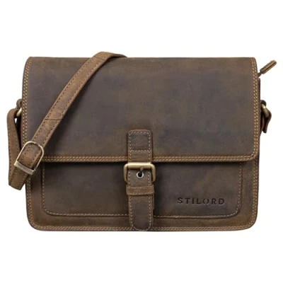 Afbeelding van STILORD &#039;Liv&#039; damestas lederen handtas schoudertas kleine uitgaande tas vintage tas, Kleur:middel bruin