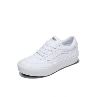 Afbeelding van Vans Dames Brooklyn LS Platform Sneaker, Canvas Wit/Wit, 5.5 UK, Wit Wit, 38.5 EU