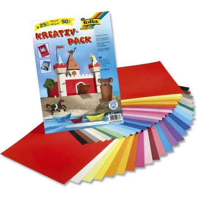 Afbeelding van Folia Fo 677 Knutselpapier Kreapakket A 50 Vel 25 Verschillende Kleuren