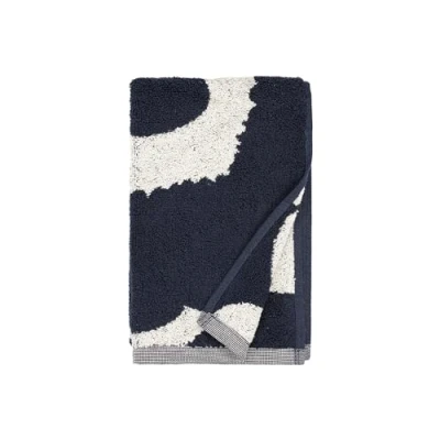 Afbeelding van Marimekko gastendoekje / toilet handdoek Unikko donkerblauw 30 x 50 cm