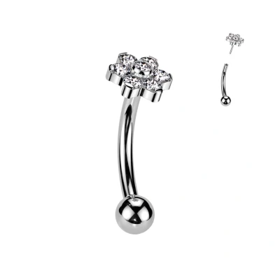 Afbeelding van Piercing curved titanium bloem