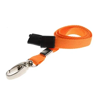 Afbeelding van ALG ID Cards® Breakaway Lanyard Effen kleur met veiligheidsafbraak Oranje nekkoord metalen clip voor paspaspaspaspasbadgehouders (oranje lanyard)