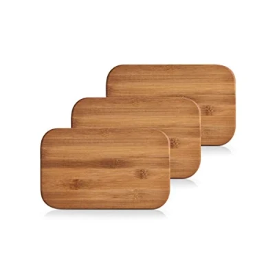 Afbeelding van 3x Rechthoekige bamboe Houten Snijplanken 22 cm Zeller Keukenbenodigdheden Kookbenodigdheden Snijplanken/serveerplanken serveerborden van hout